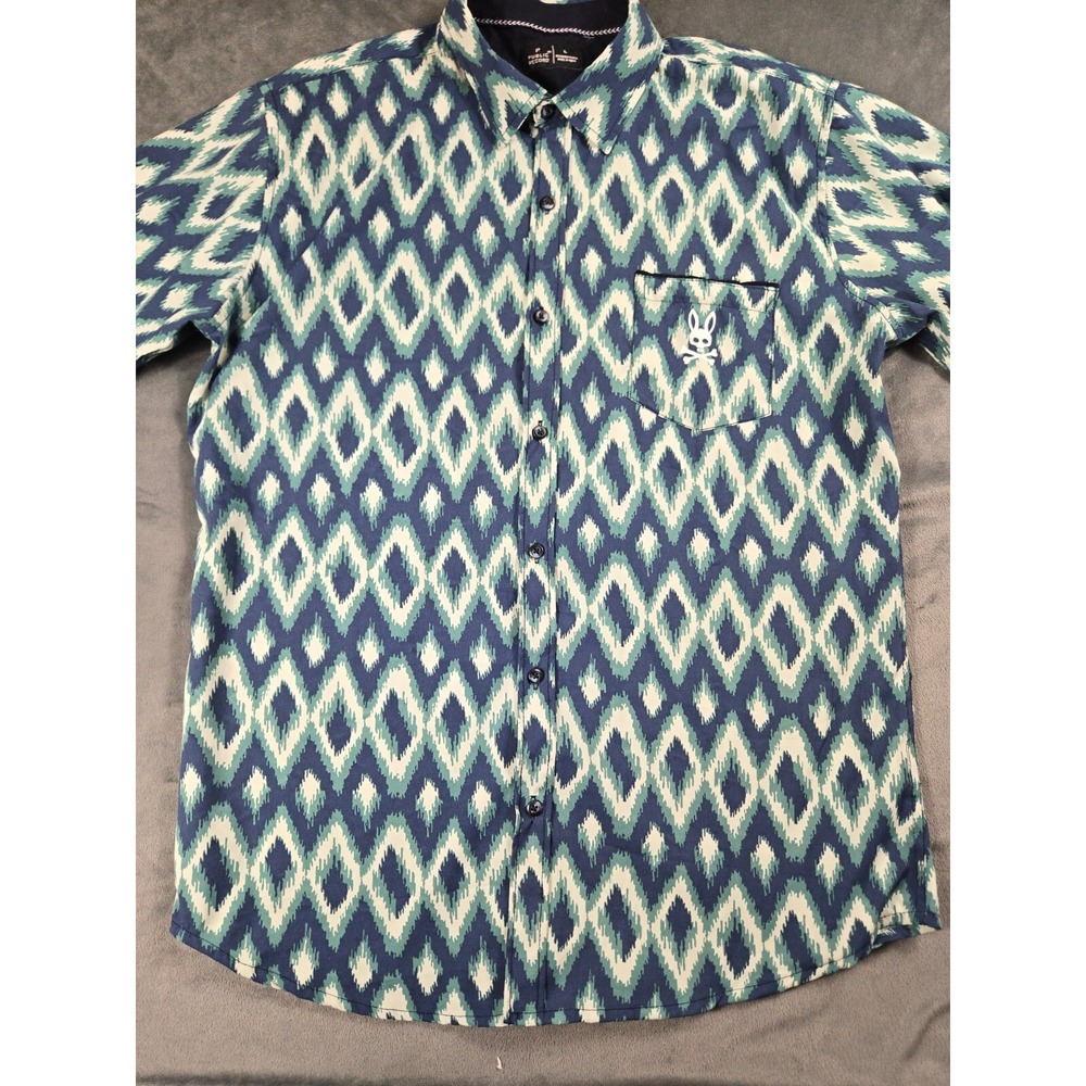 Public Record Shirt‎ Mens Large Geometric All Over Print Performance Skull Bones